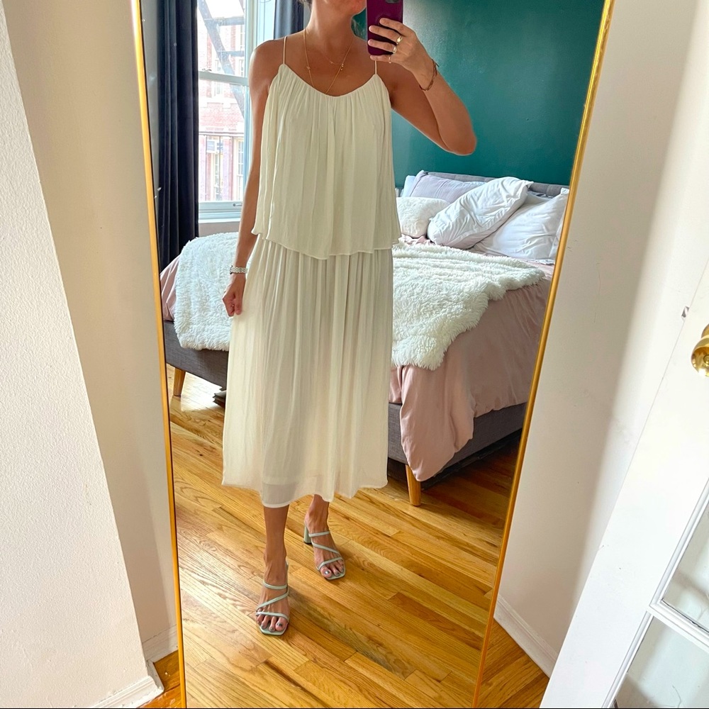 Zara Floaty Cream Cross Strap Dress